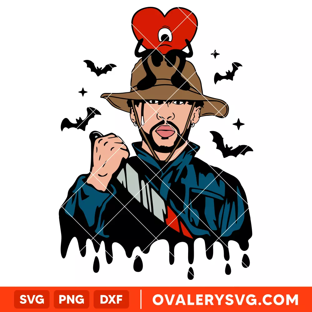 Halloween Bad Bunny SVG, Halloween SVG, Spooky Season SVG, Trick or Treat SVG, Cricut, Silhouette SVG PNG Cut File