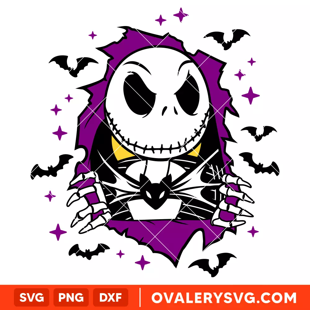 Jack Skellington SVG, Halloween SVG, Spooky Season SVG, Trick or Treat SVG, Cricut, Silhouette SVG PNG Cut File