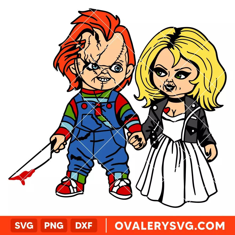 Chucky and Tiffany SVG, Halloween SVG, Spooky Season SVG, Trick or Treat SVG, Cricut, Silhouette SVG PNG Cut File