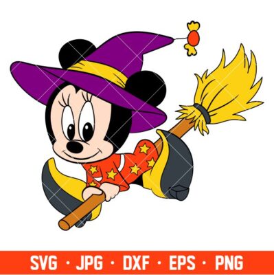 Cute Witch Minnie Mouse Svg, Free Svg, Daily Freebies Svg, Cricut