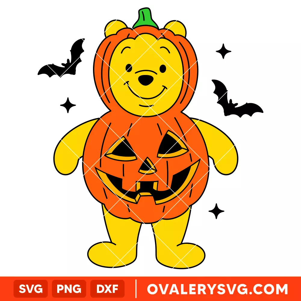 Halloween Pooh Bear Svg, Halloween Svg, Disney Svg, Cricut, Silhouette Vector Cut File