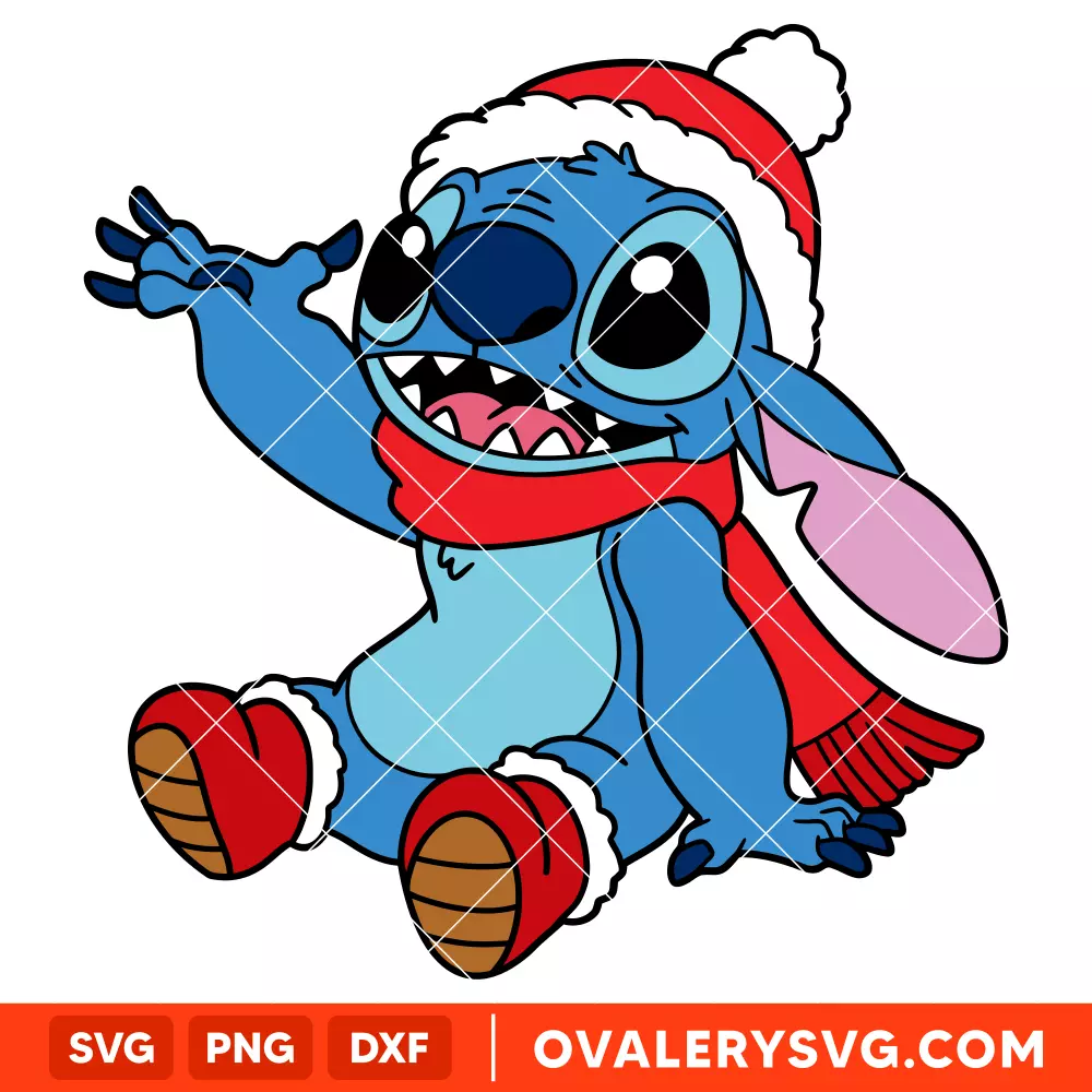 Stitch Santa Hat SVG, Christmas SVG, Disney SVG | Instant Download SVG PNG Cut File for Cricut & Silhouette