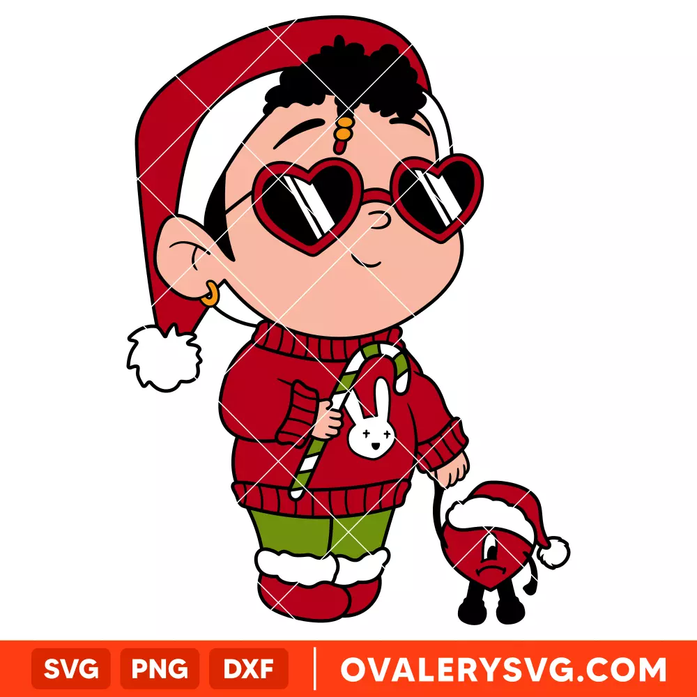 Baby Benito Christmas Svg, Bad Bunny Svg, Merry Christmas Svg, Santa Claus Svg, Cricut, Silhouette Vector Cut File