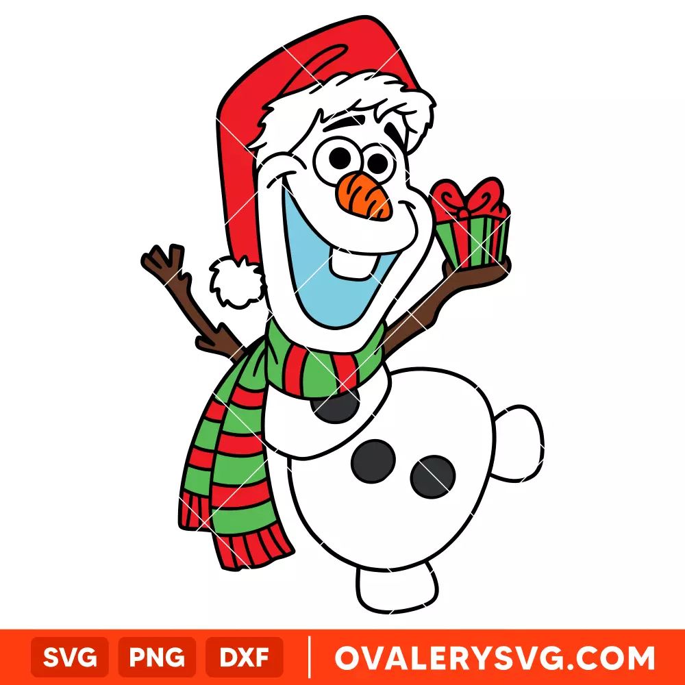 Christmas Olaf Santa SVG, Disney SVG | Instant Download SVG PNG Cut File for Cricut & Silhouette