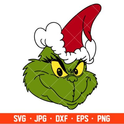 Grinch Face Svg, Christmas Svg, Merry Grinchmas Svg, Santa Claus Svg ...