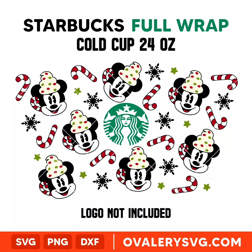 Mickey Hot Cocoa Full Wrap Svg, Christmas Svg, Disney Christmas Svg, Starbucks Cup Svg, Cricut, Silhouette Vector Cut File