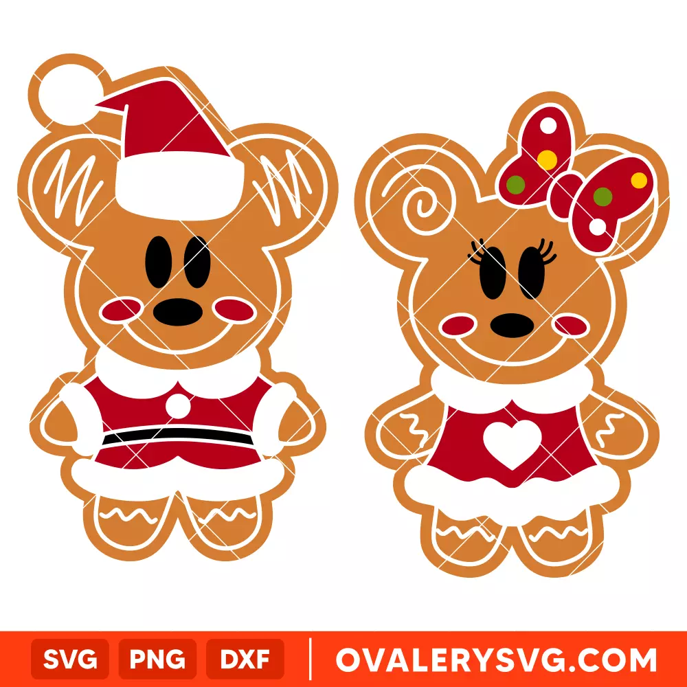 Mouse Gingerbread Cookies Svg, Christmas Svg, Merry Christmas Svg, Santa Claus Svg, Cricut, Silhouette Vector Cut File