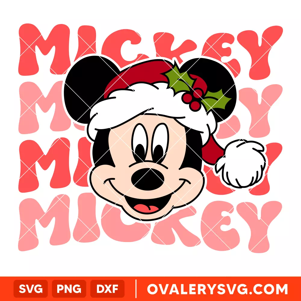 Retro Santa Mickey Svg, Christmas Svg, Disney Christmas Svg, Santa Claus Svg, Cricut, Silhouette Vector Cut File