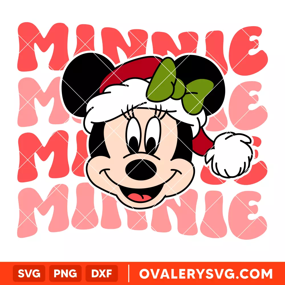 Retro Santa Minnie Svg, Christmas Svg, Disney Christmas Svg, Santa Claus Svg, Cricut, Silhouette Vector Cut File