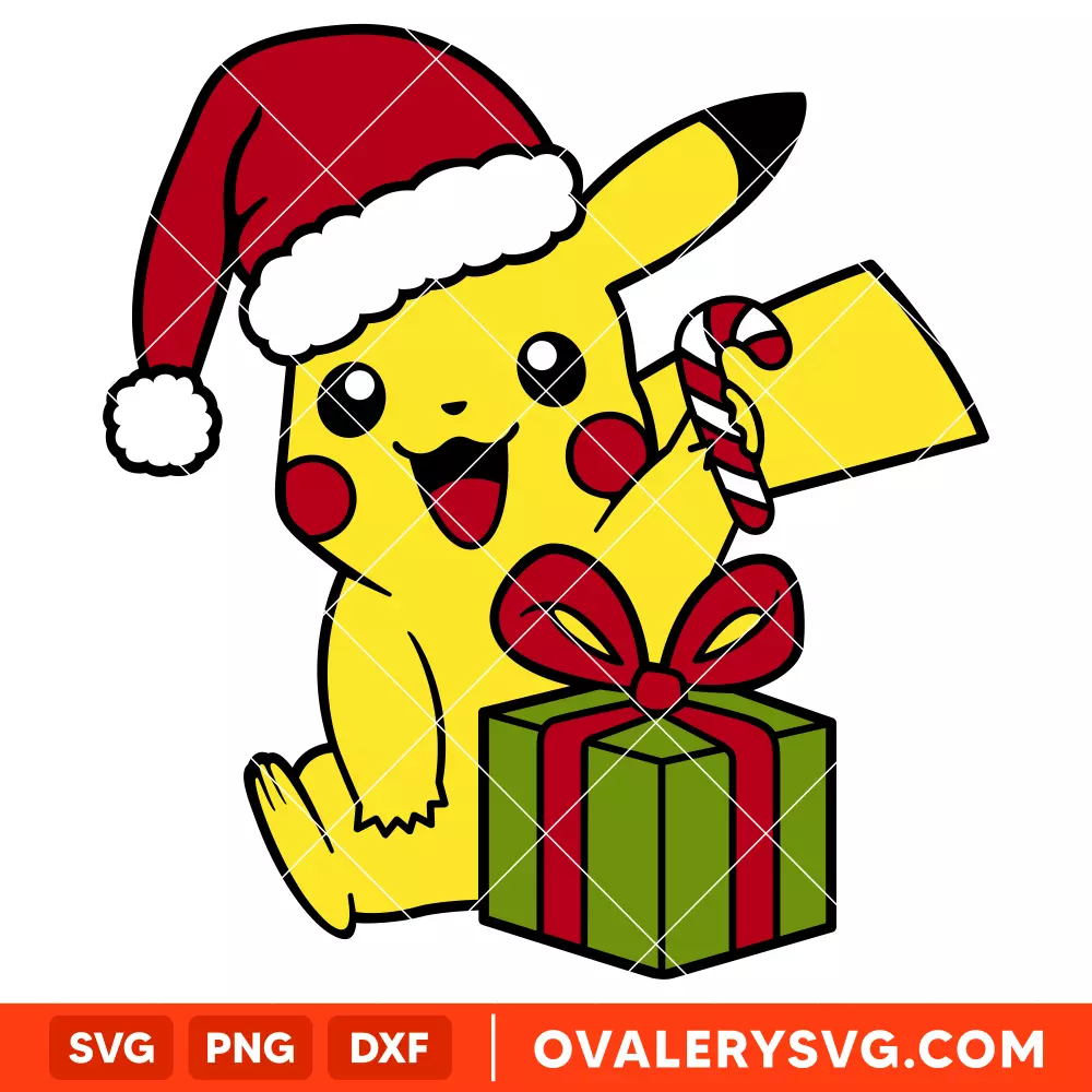Christmas Pikachu Svg, Christmas Svg, Merry Christmas Svg, Pokemon Svg, Cricut, Silhouette Vector Cut File