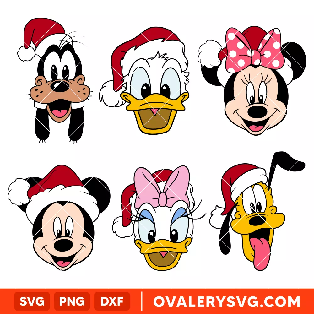 Disney Christmas Friends Bundle Svg, Christmas Svg, Disney Christmas Svg, Santa Claus Svg, Cricut, Silhouette Vector Cut File