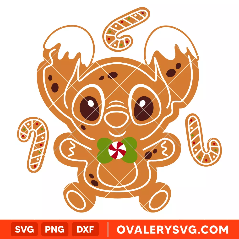 Gingerbread Stitch Svg, Christmas Svg, Disney Christmas Svg, Cookie Svg, Cricut, Silhouette Vector Cut File