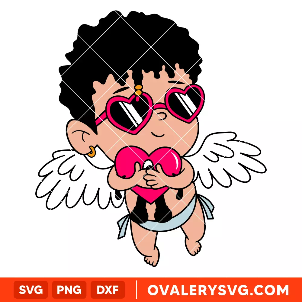 Baby Benito Cupid SVG, Valentine’s Day SVG, Angel SVG, Bad Bunny SVG, Cricut, Silhouette SVG PNG Cut File