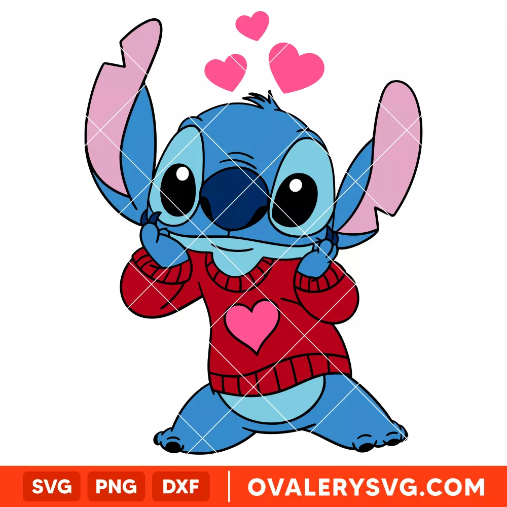 In Love Stitch Svg, Valentine’s Day Svg, Disney Svg, Cricut, Silhouette Vector Cut File