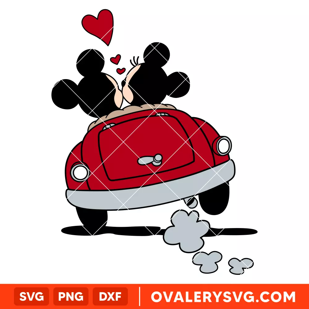 Love Mickey Minnie Car SVG, Valentine’s Day SVG, Disney SVG, Cricut, Silhouette SVG PNG Cut File