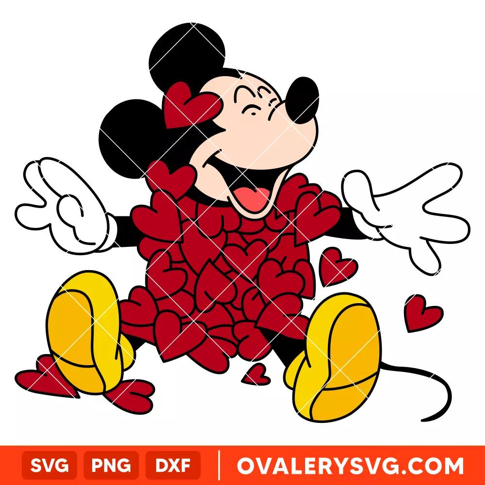 Mickey Heart SVG, Valentine’s Day SVG, Disney SVG, Cricut, Silhouette SVG PNG Cut File