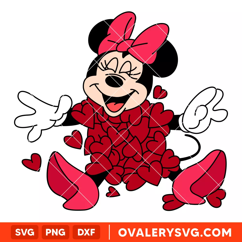 Minnie Heart SVG, Valentine’s Day SVG, Disney SVG, Cricut, Silhouette SVG PNG Cut File