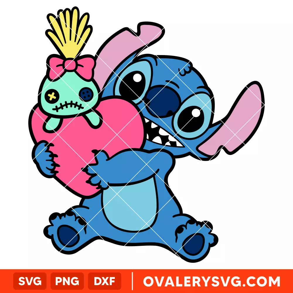 Stitch Scrump Svg, Love Svg, Valentine’s Day Svg, Disney Svg, Cricut, Silhouette Vector Cut File