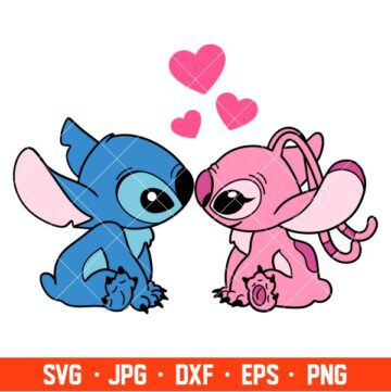 Stitch and Angel Svg, Love Svg, Valentine’s Day Svg, Disney Svg, Cricut ...