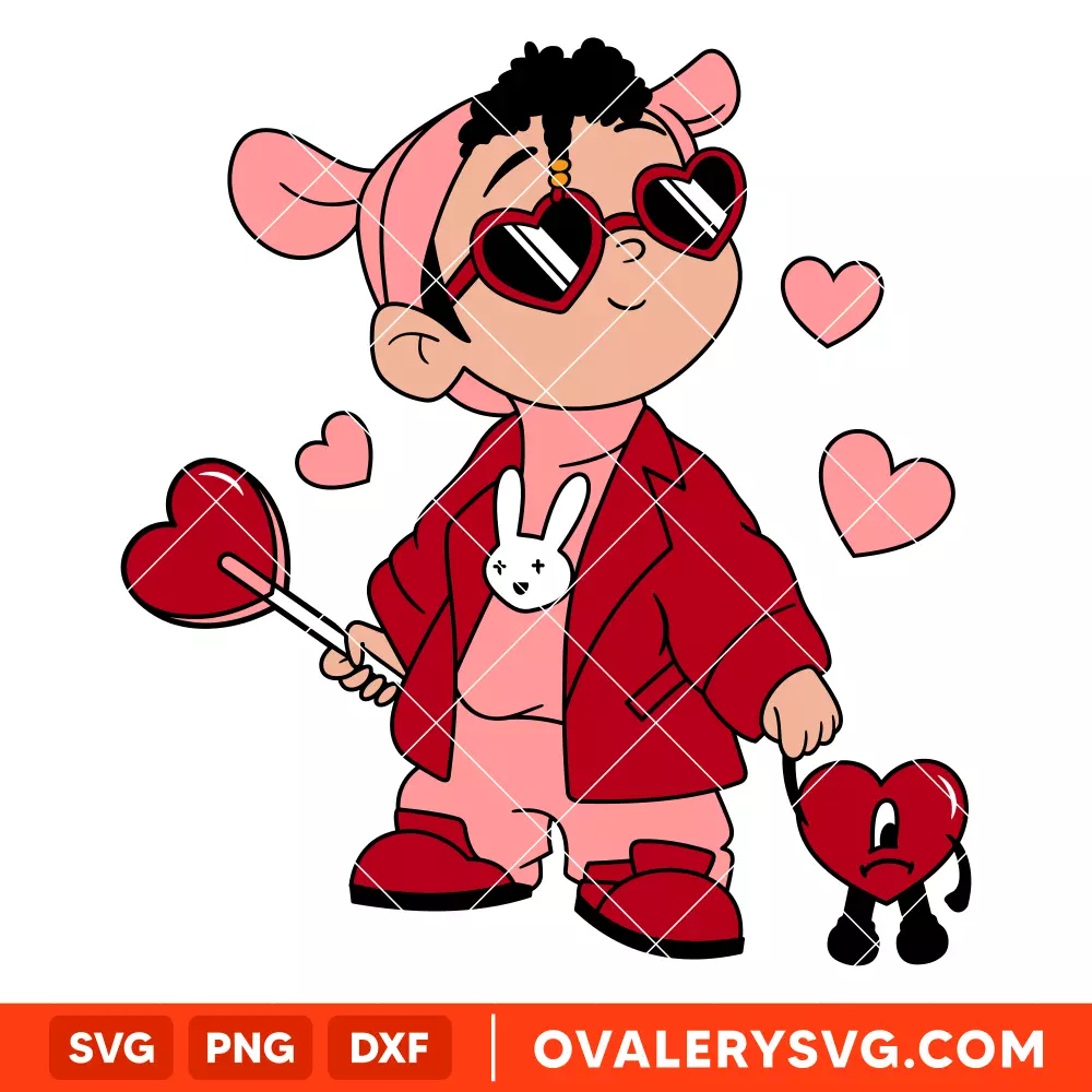 Valentine Baby Benito SVG, Valentine’s Day SVG, Bad Bunny SVG, Un Valentine Sin Ti SVG, Cricut, Silhouette SVG PNG Cut File