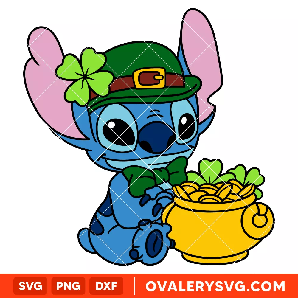 Lucky Stitch Svg, Lucky Svg, St. Patrick’s Day Svg, Disney Svg, Cricut, Silhouette Vector Cut File