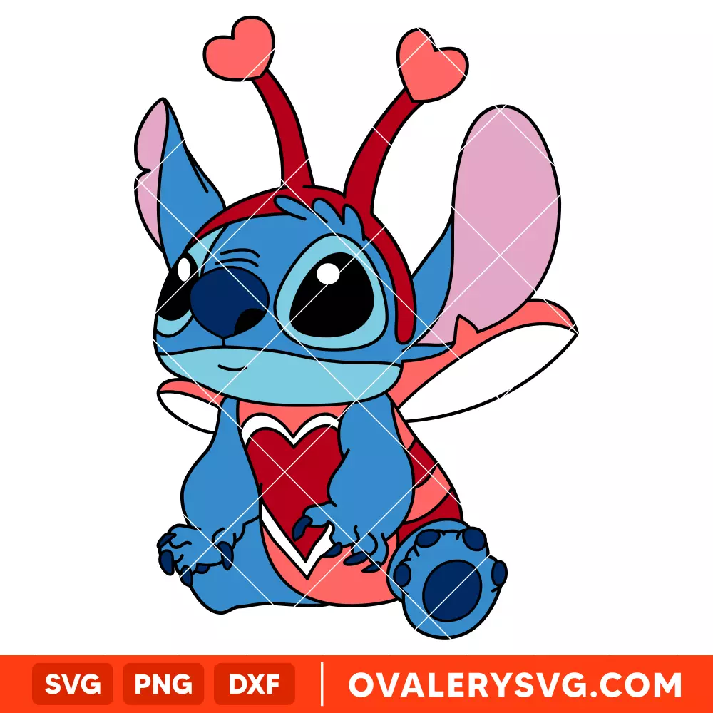 Stitch Bug Svg, Love Svg, Valentine’s Day Svg, Disney Svg, Cricut, Silhouette Vector Cut File