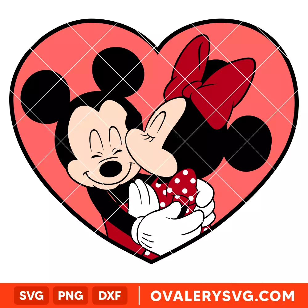 Valentine's Day Mickey And Minnie Svg, Disney Svg, Cricut, Silhouette Vector Cut File