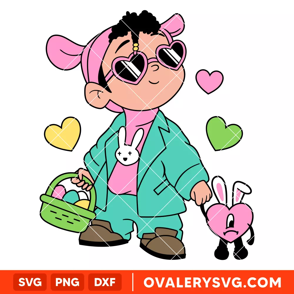 Baby Benito Easter SVG, Easter Bunny SVG, Happy Easter SVG, Bad Bunny SVG, Cricut, Silhouette SVG PNG Cut File