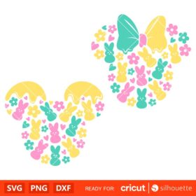 Easter Donut Mickey & Minnie Svg, Easter Bunny Svg, Happy Easter Svg ...