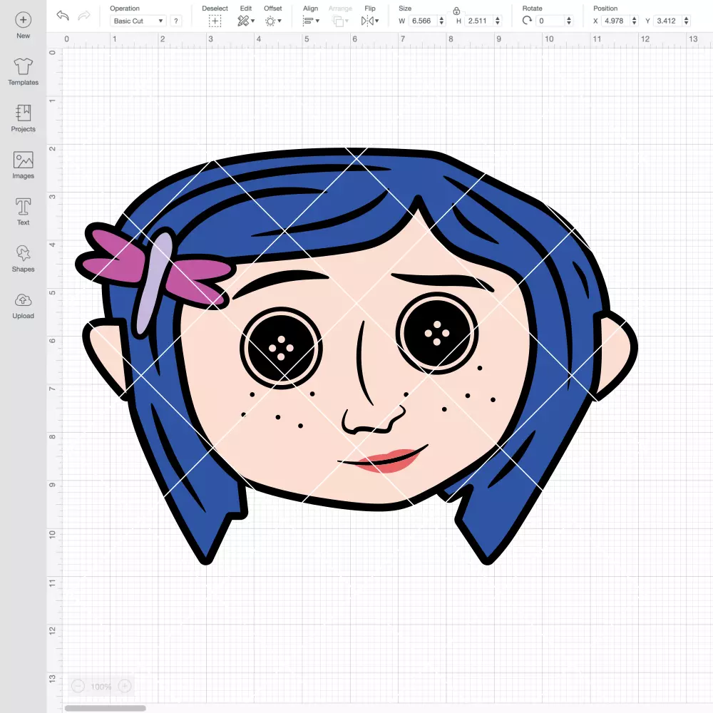 Coraline Head SVG, Coraline Button Eyes SVG, Halloween SVG, Horror SVG | Instant Download SVG PNG Cut File for Cricut & Silhouette - Image 2