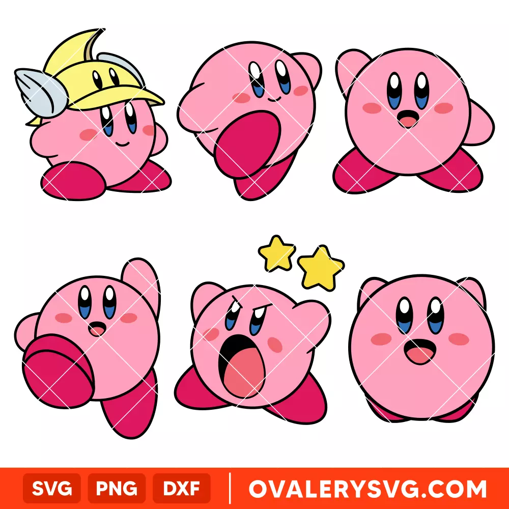 Kirby Bundle SVG, Kirby Little Star SVG, Kirby Face SVG, Games SVG, Cricut, Silhouette SVG PNG Cut File