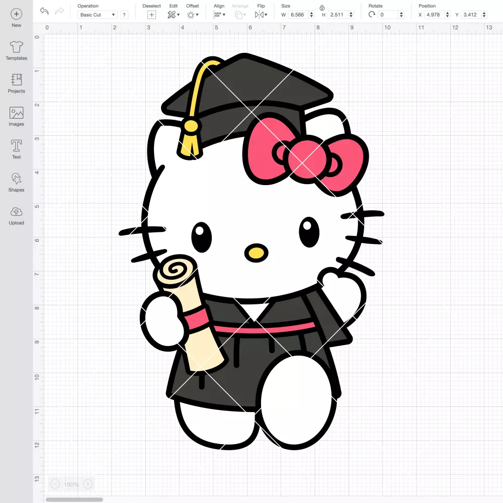 Graduate Hello Kitty SVG, Senior SVG, Sanrio SVG, Kawaii SVG | Instant Download SVG PNG Cut File for Cricut & Silhouette - Image 2