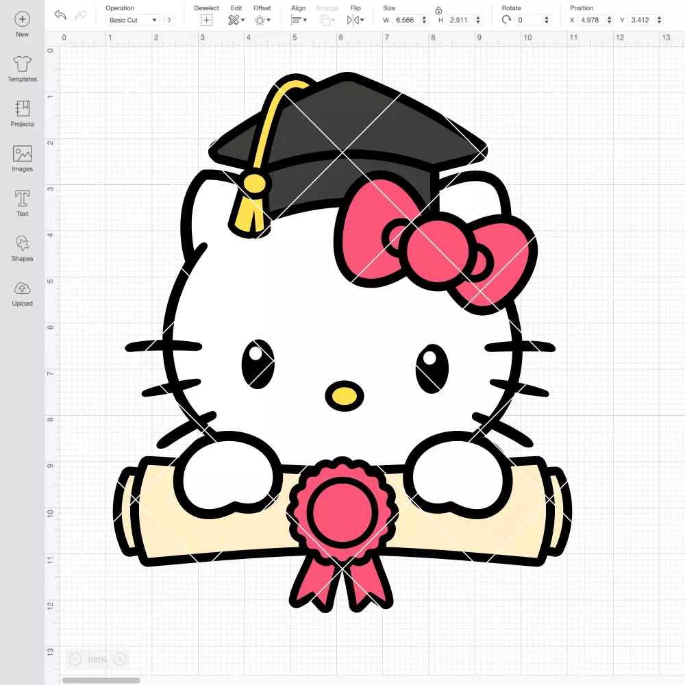 Graduate Hello Kitty SVG, Senior SVG, Sanrio SVG, Kawaii SVG | Instant Download SVG PNG Cut File for Cricut & Silhouette - Image 2