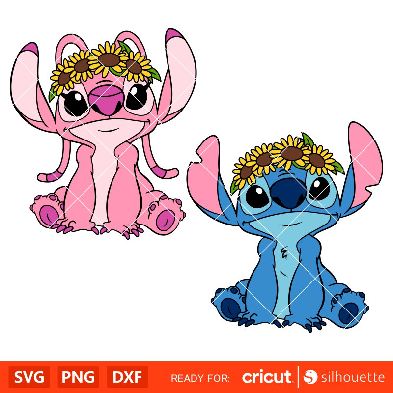 Stitch And Angel Love SVG Digital File, Disney Svg