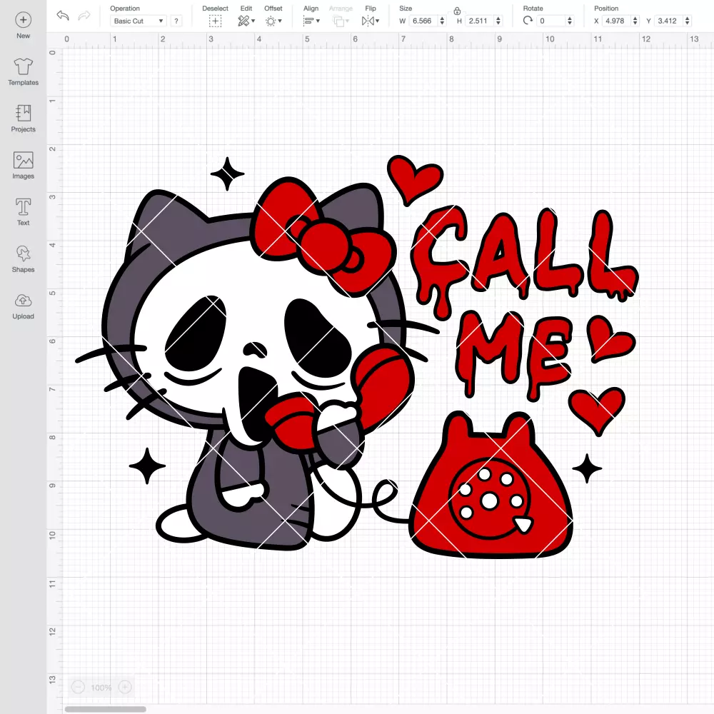 Call Me Scream Hello Kitty SVG, Ghost face SVG, Halloween SVG, Sanrio SVG | Instant Download SVG PNG Cut File for Cricut & Silhouette - Image 2