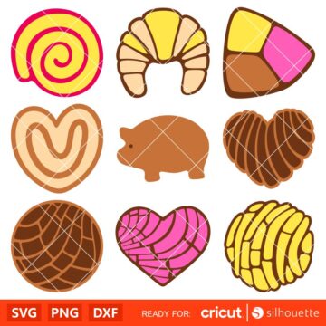 Concha Bundle Svg, Mexican Sweet Bread Svg, Pan Dulce Svg, Cafecito Y ...