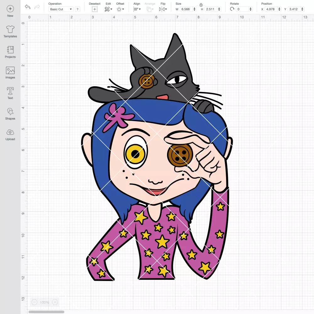 Coraline with Cat SVG, Coraline Button Eyes SVG, Halloween SVG, Horror SVG | Instant Download SVG PNG Cut File for Cricut & Silhouette - Image 2