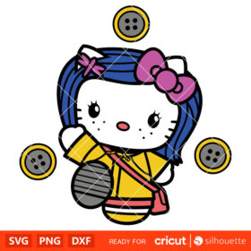 Hello Kitty Coraline Svg, Coraline Button Eyes Svg, Halloween Svg