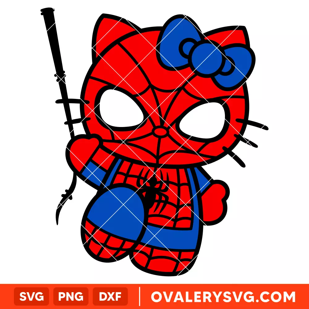 Hello Kitty Spider Man SVG, Sanrio SVG, Marvel SVG, Cricut, Silhouette SVG PNG Cut File
