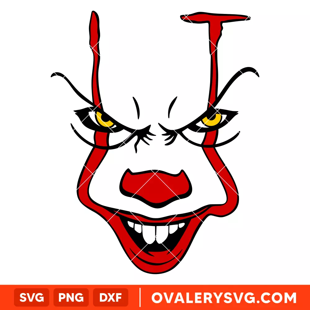 It Pennywise Face SVG, Dancing Clown SVG, Halloween SVG, Horror Movie SVG, Cricut, Silhouette SVG PNG Cut File
