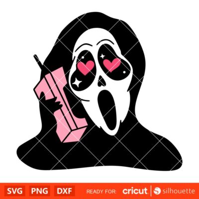 Scream In Love Svg, Ghost Face Svg, Halloween Svg, Horror Svg, Cricut 