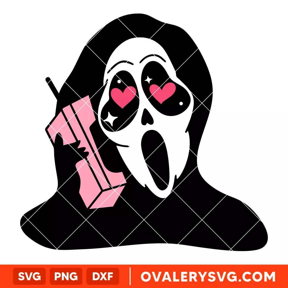 Scream in Love SVG,  Ghost face SVG, Halloween SVG, Horror SVG, Cricut, Silhouette SVG PNG Cut File