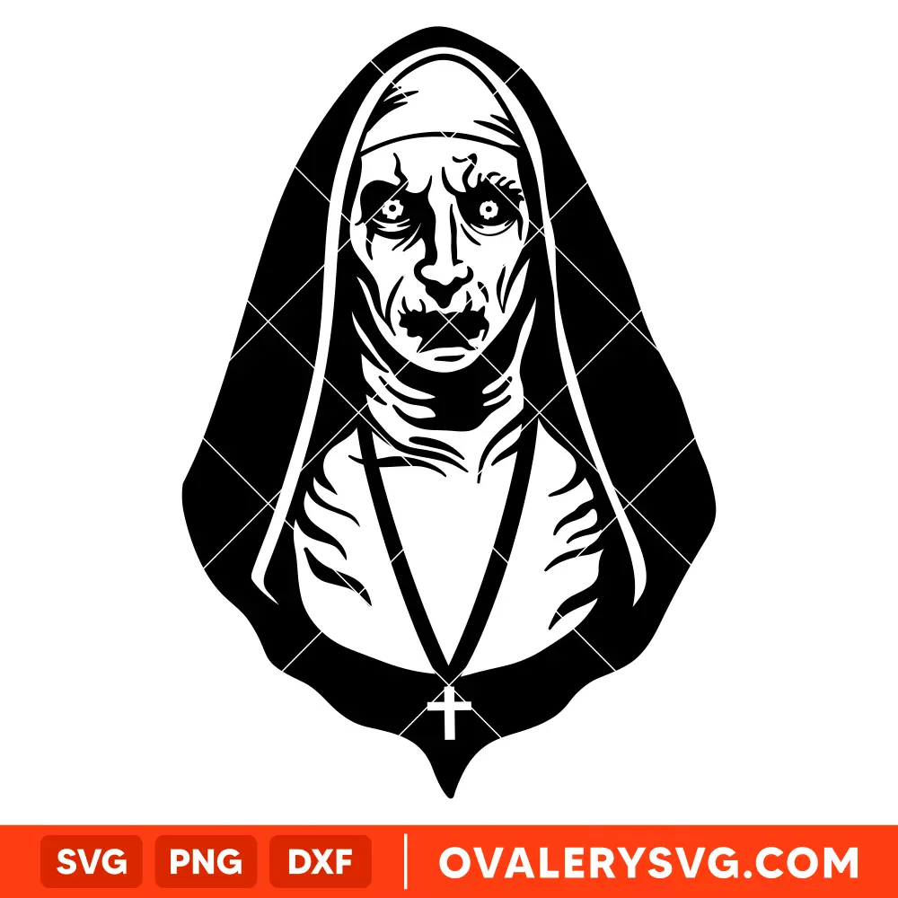 The Nun SVG, Demon Nun SVG, Halloween SVG, Horror Movie SVG, Cricut, Silhouette SVG PNG Cut File