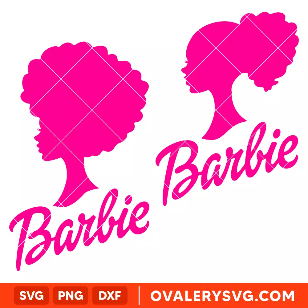 Afro Barbie Bundle SVG, Barbie Doll SVG, Girly Pink SVG, Retro SVG, Cricut, Silhouette SVG PNG Cut File