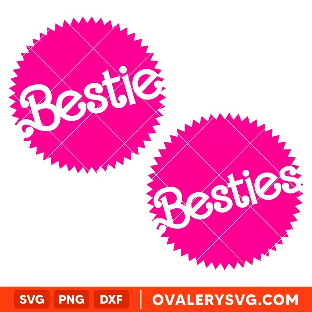 Barbie Besties Bestie SVG, Barbie Doll SVG, Girly Pink SVG, Retro SVG, Cricut, Silhouette SVG PNG Cut File