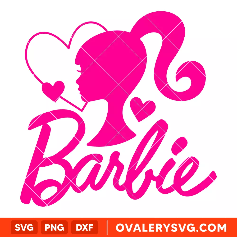 Barbie Heart SVG, Barbie Doll SVG, Girly Pink SVG, Retro SVG, Cricut, Silhouette SVG PNG Cut File