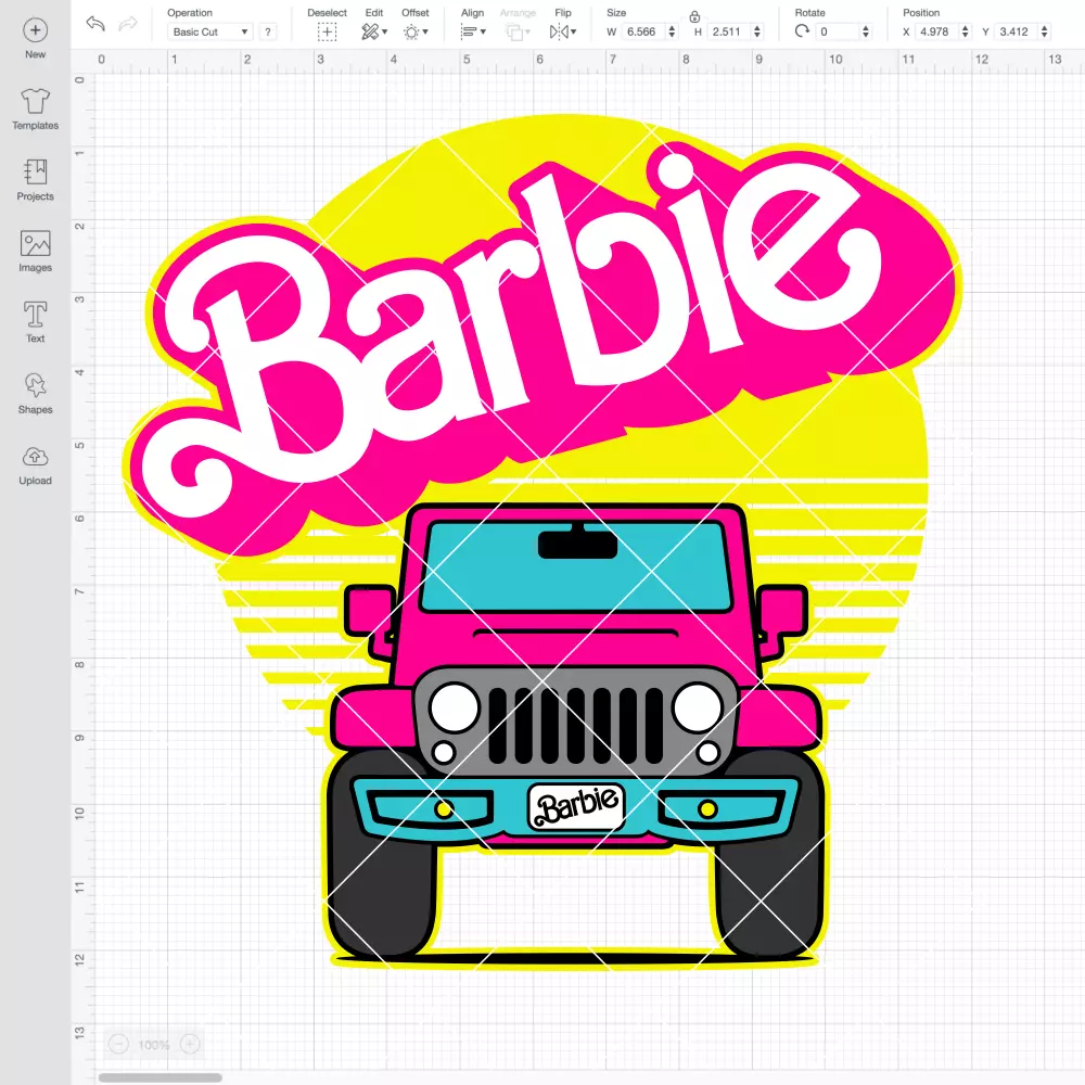 Barbie Offroad Jeep SVG, Barbie Doll SVG, Girly Pink SVG, Retro SVG | Instant Download SVG PNG Cut File for Cricut & Silhouette - Image 2