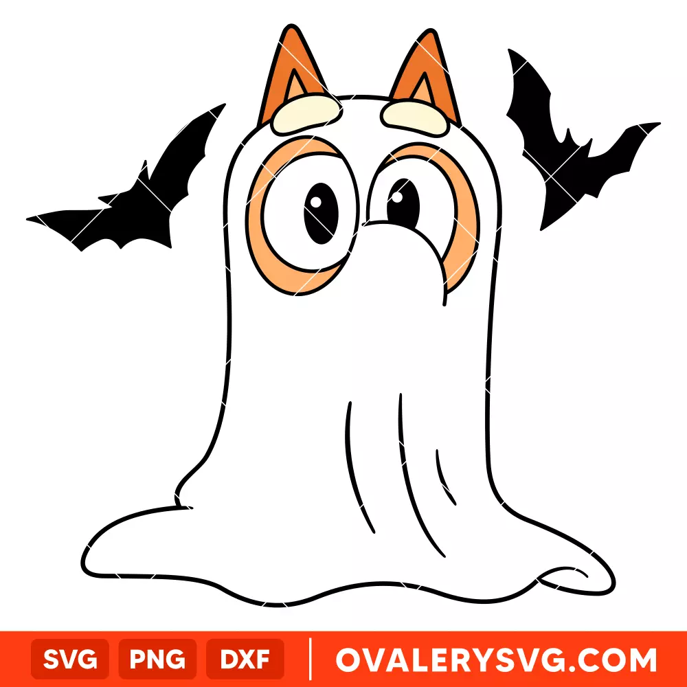 Halloween Bingo SVG, Ghost SVG, Halloween SVG, Bluey and Bingo SVG, Cricut, Silhouette SVG PNG Cut File