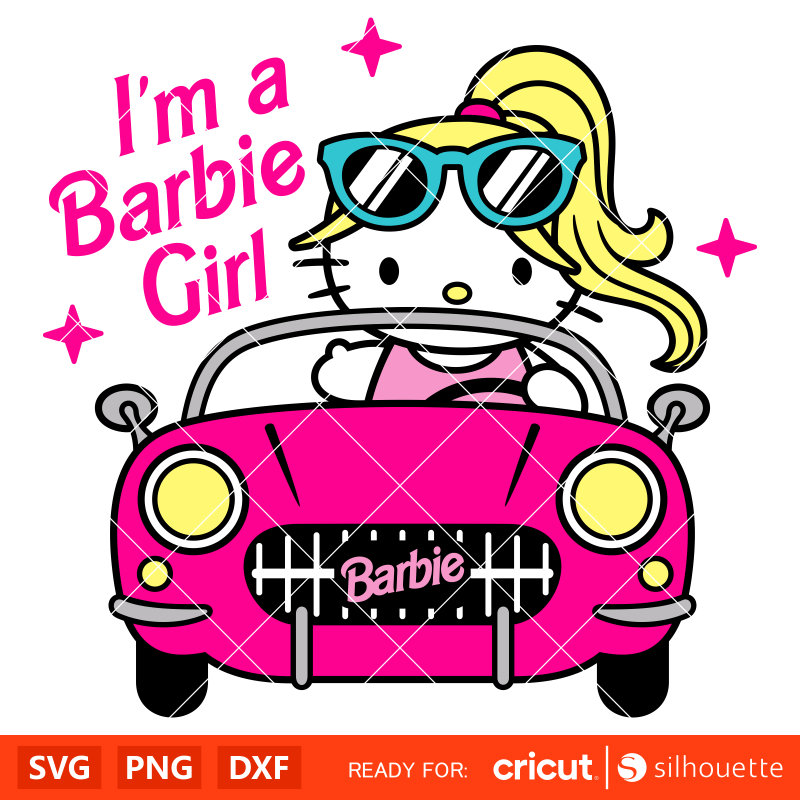 Hello Kitty Barbie Girl Svg, Barbie Doll Svg, Girly Pink Svg, Retro Svg ...