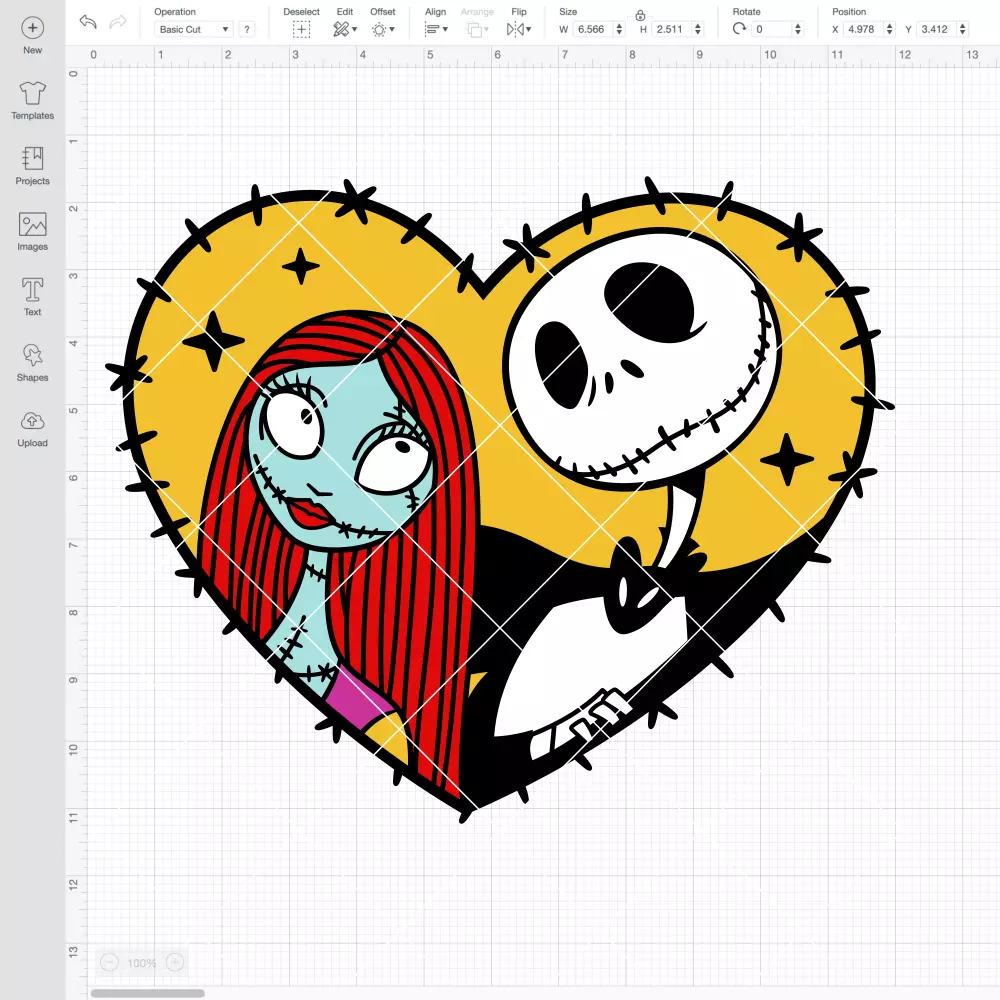 Jack & Sally Heart SVG, Nightmare Before Christmas SVG, Halloween SVG | Instant Download SVG PNG Cut File for Cricut & Silhouette - Image 2